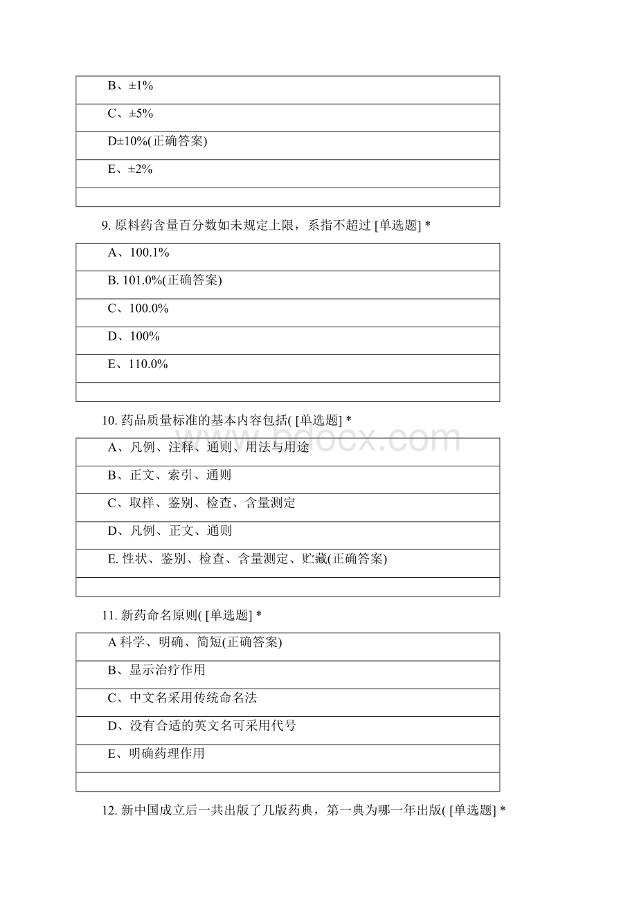 吉林化工学院制药工程专业学年药物分析1Word文档下载推荐.docx_第3页