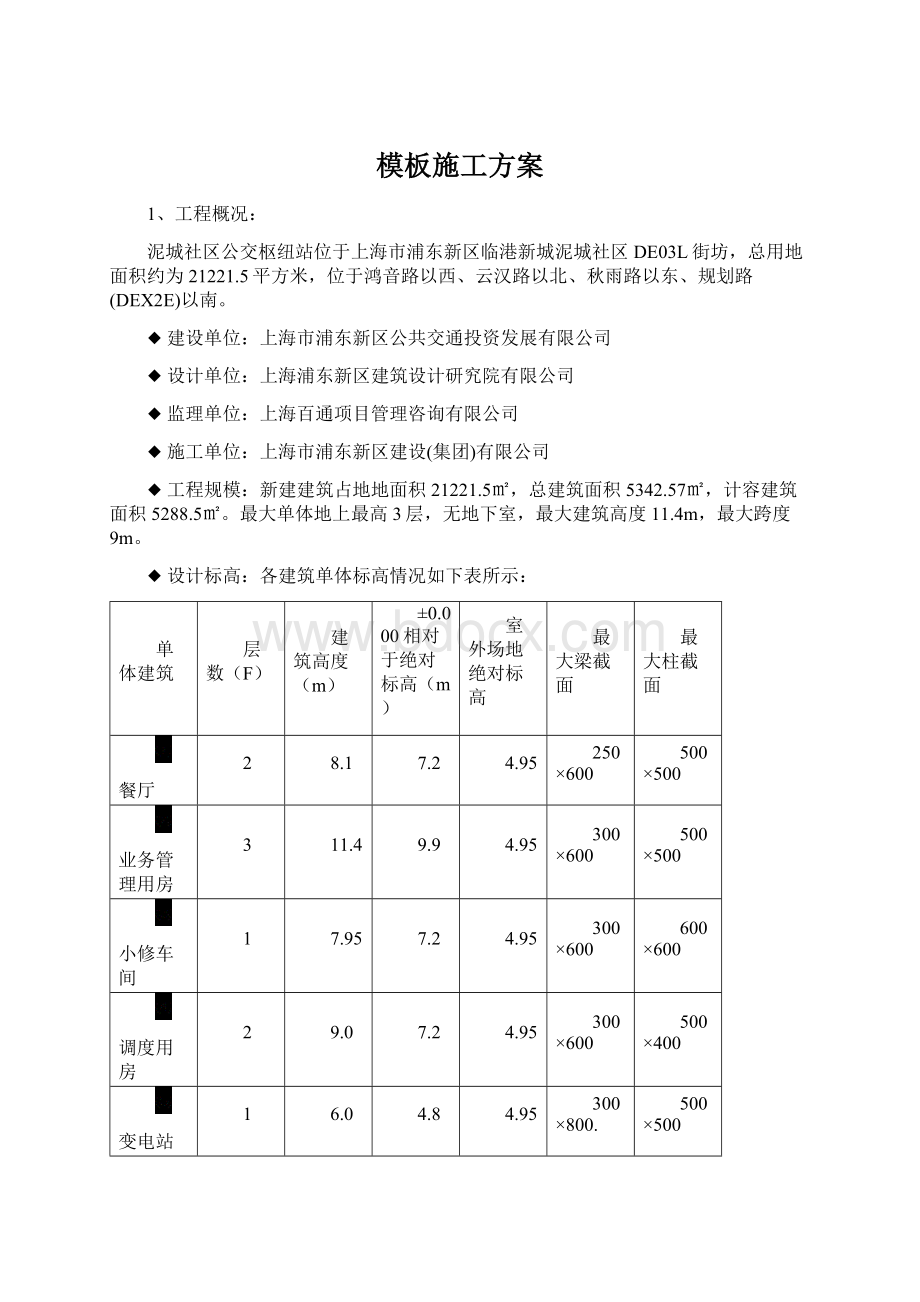 模板施工方案.docx_第1页