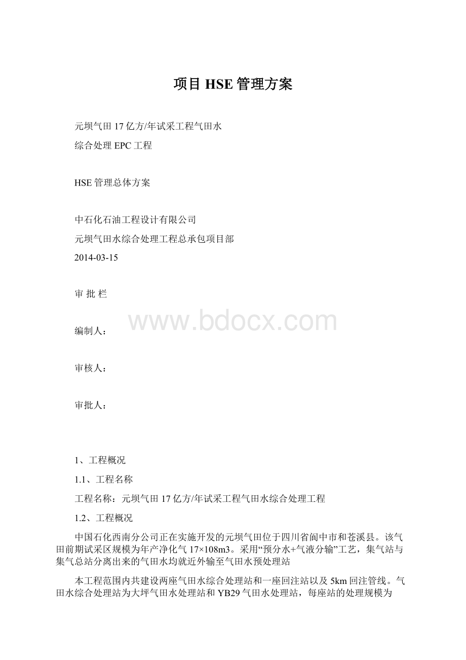 项目HSE管理方案文档格式.docx