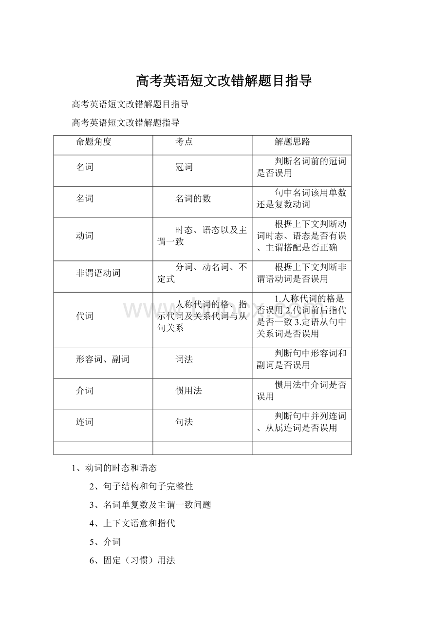 高考英语短文改错解题目指导.docx_第1页