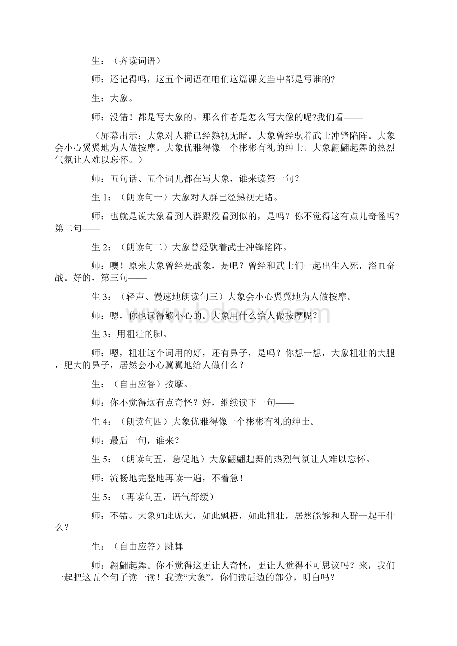 王崧舟《与象共舞》课堂教学实录.docx_第2页