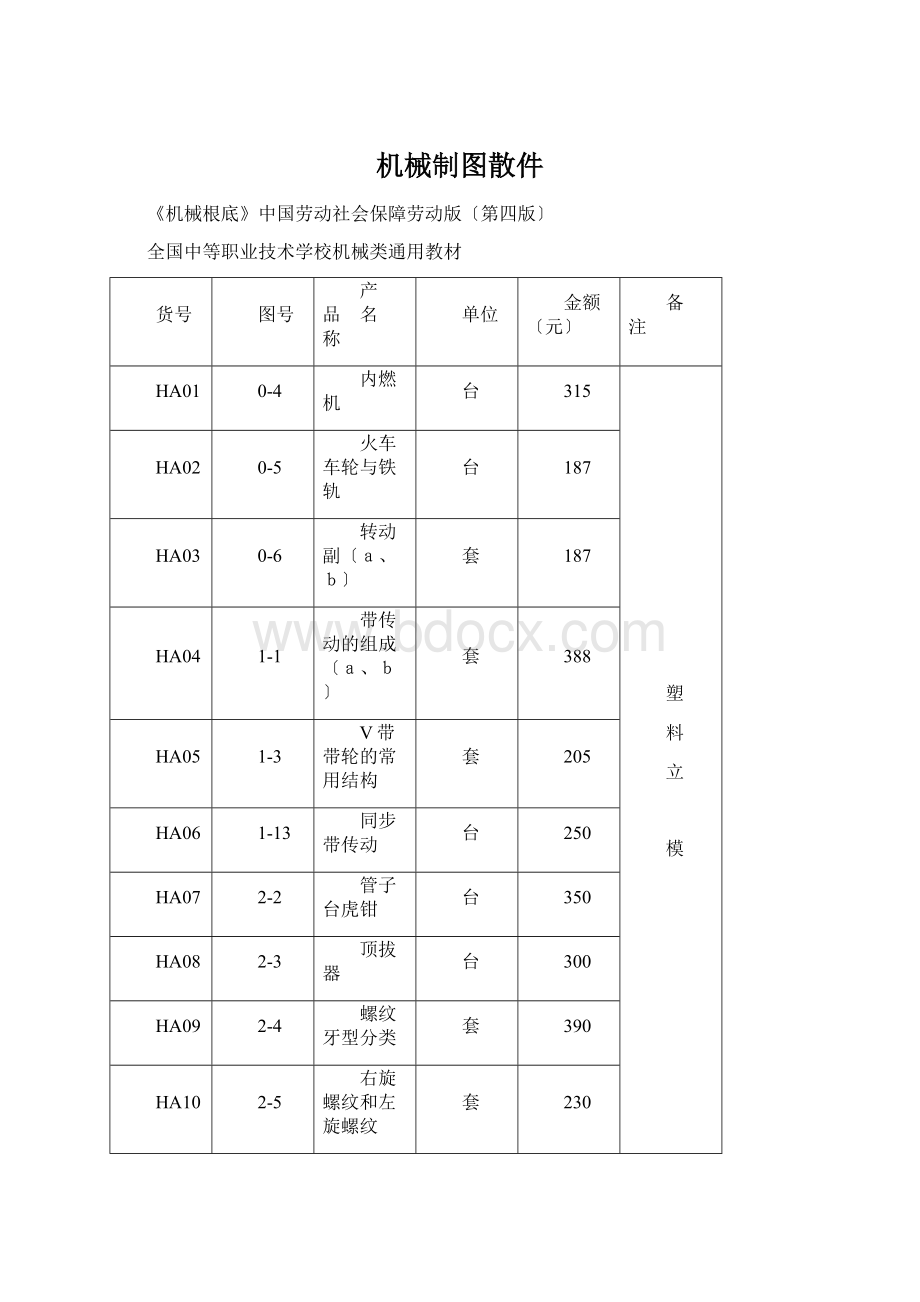 机械制图散件文档格式.docx_第1页