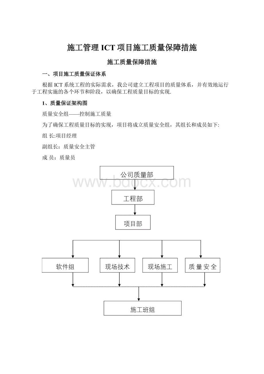 施工管理ICT项目施工质量保障措施Word格式.docx_第1页