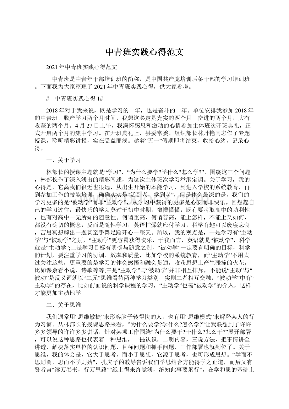 中青班实践心得范文.docx