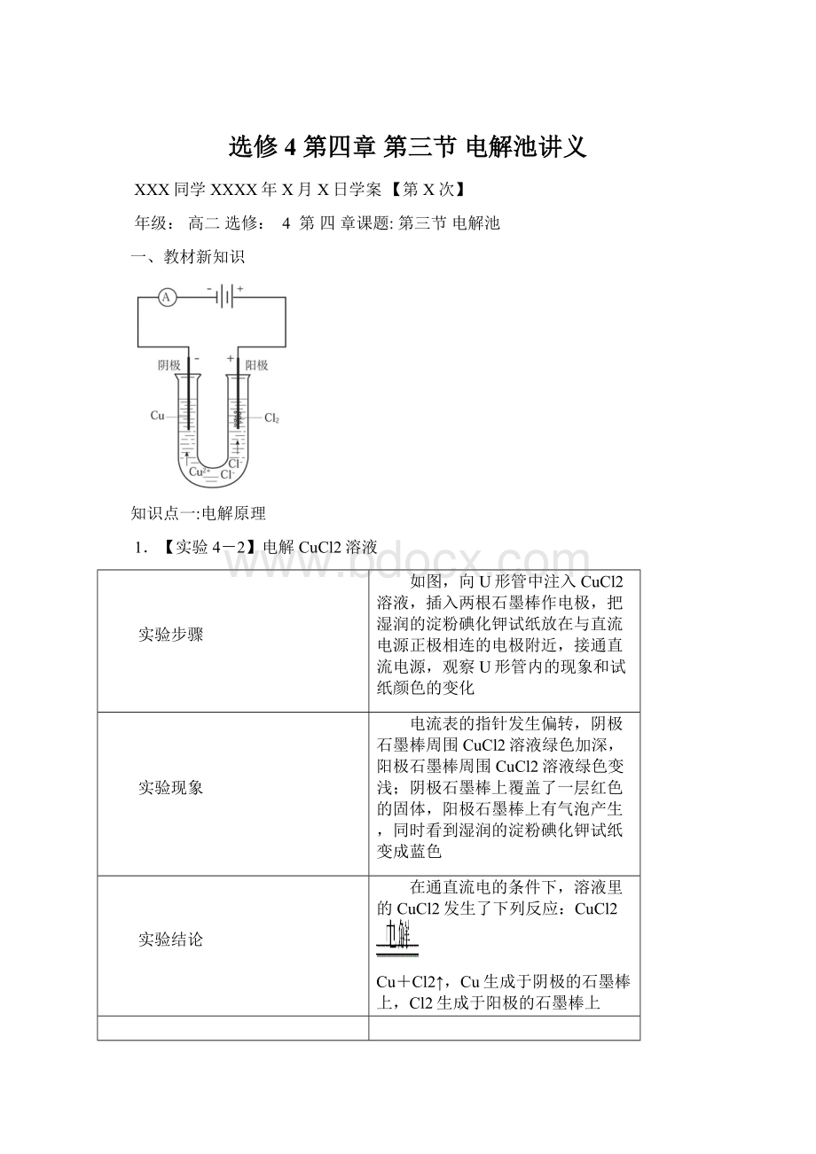 选修4 第四章 第三节 电解池讲义.docx_第1页