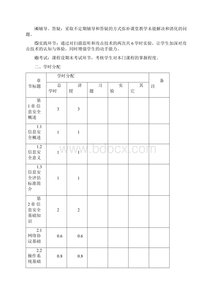 《信息安全与技术》教学大纲Word格式.docx_第2页