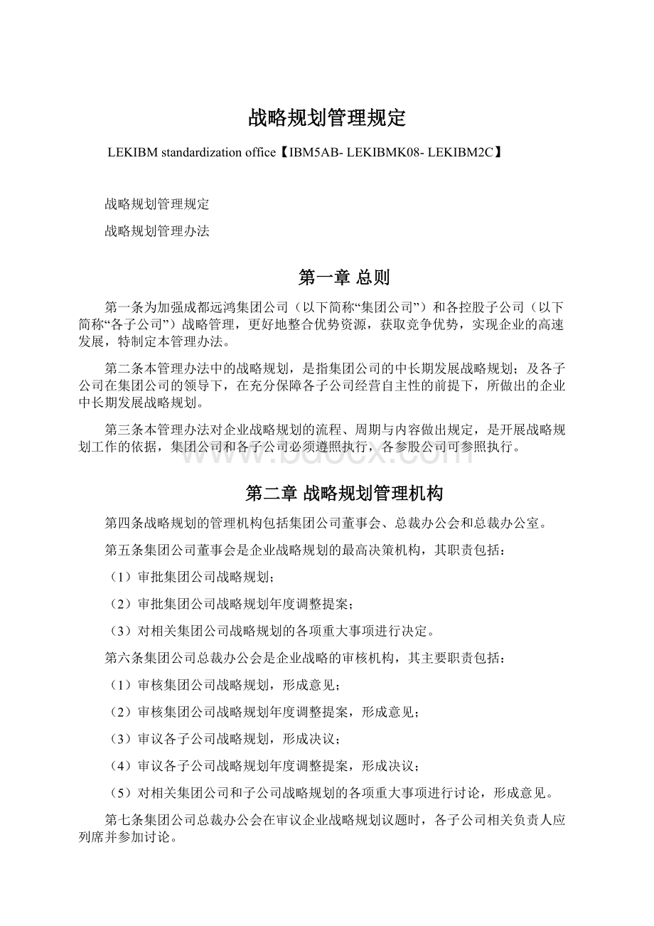 战略规划管理规定Word格式文档下载.docx