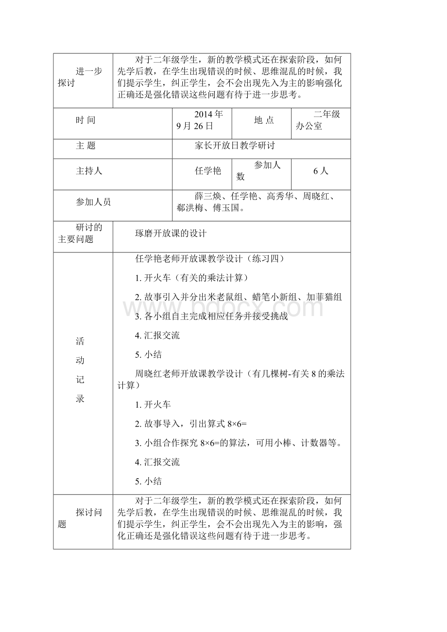 二年级教研活动记录.docx_第2页