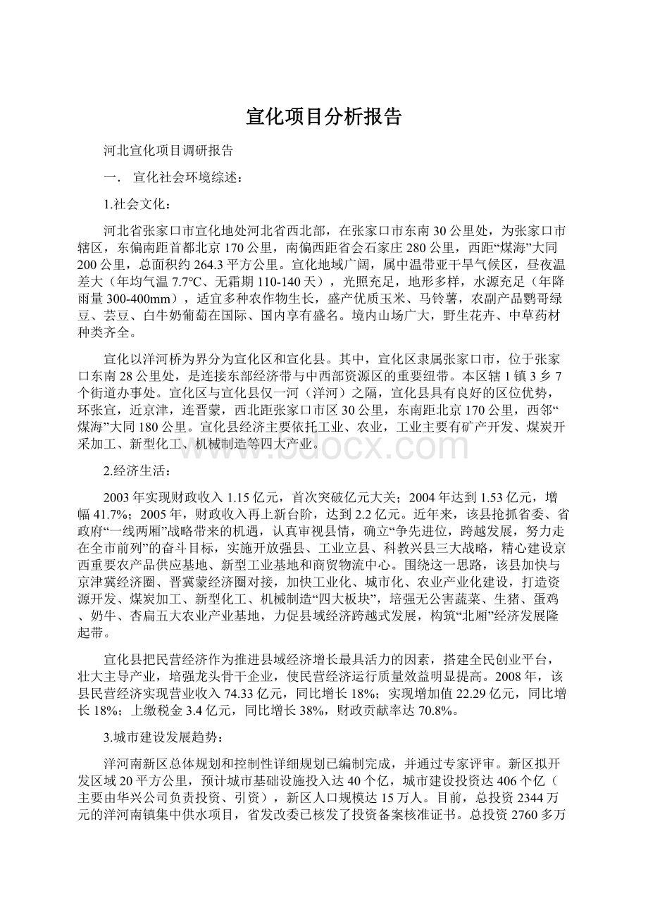 宣化项目分析报告Word格式文档下载.docx