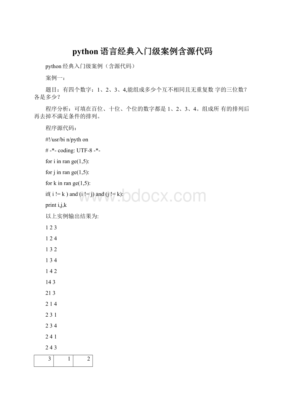 python语言经典入门级案例含源代码Word文档格式.docx_第1页