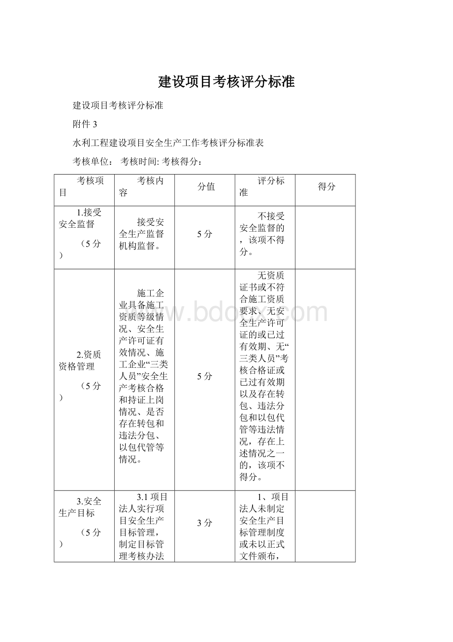 建设项目考核评分标准.docx