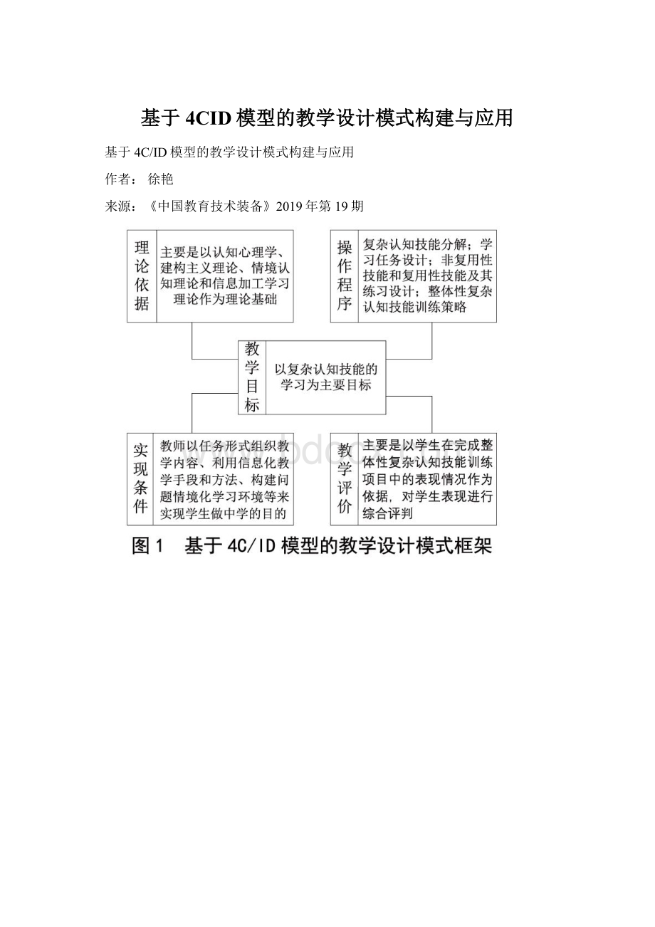 基于4CID模型的教学设计模式构建与应用.docx_第1页