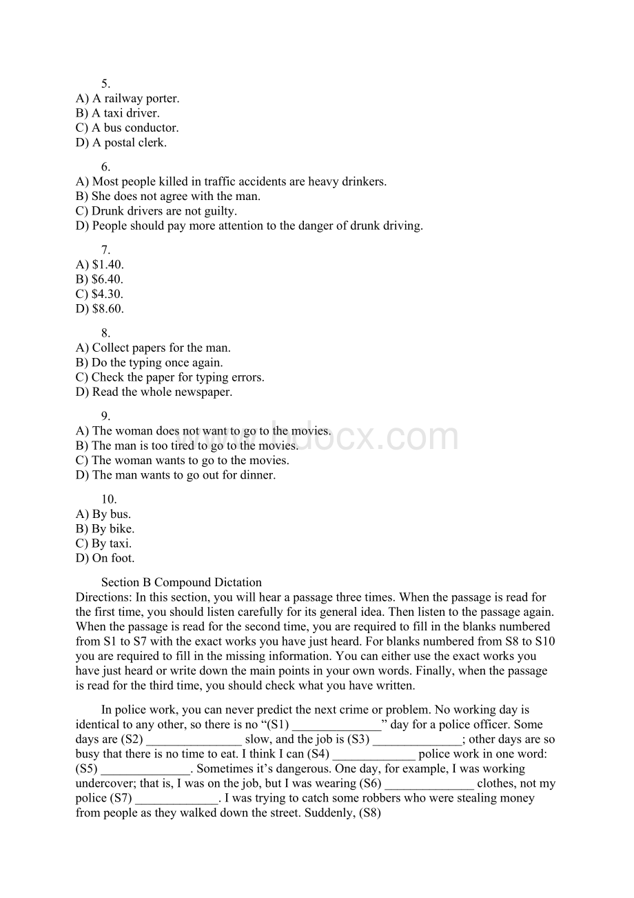 1997年大学英语四级考试试题及参考答案1.docx_第2页