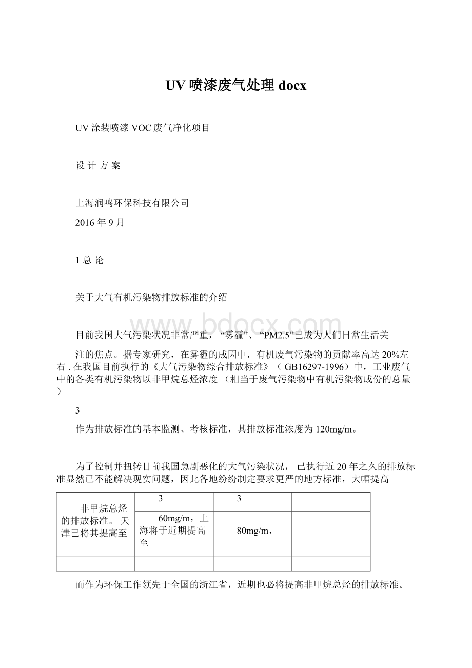 UV喷漆废气处理docxWord文件下载.docx