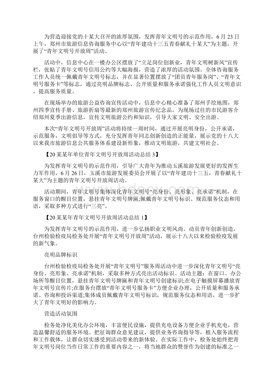 青年文明号开放周活动总结范文Word文档下载推荐.docx_第3页