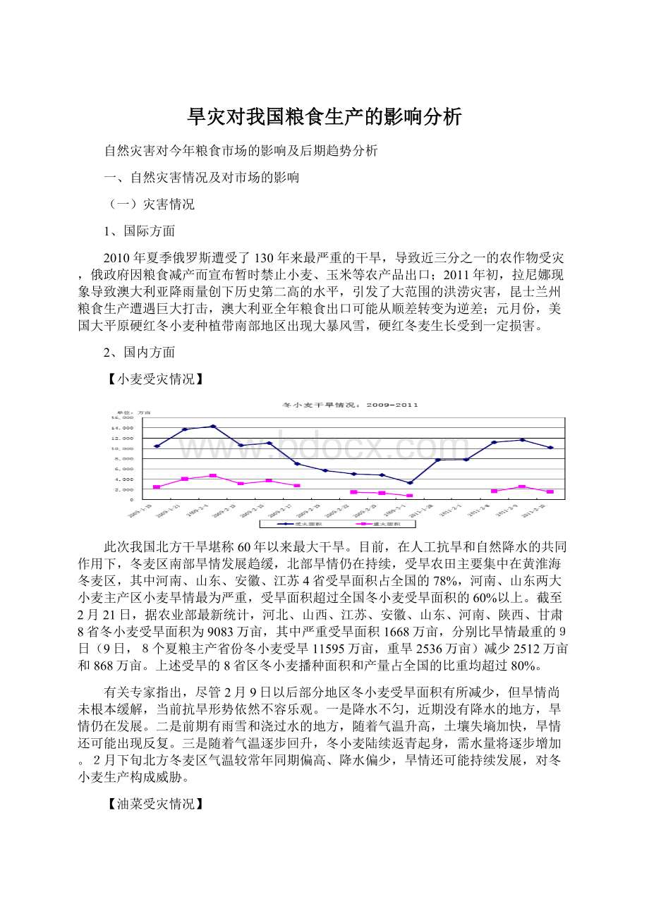 旱灾对我国粮食生产的影响分析文档格式.docx