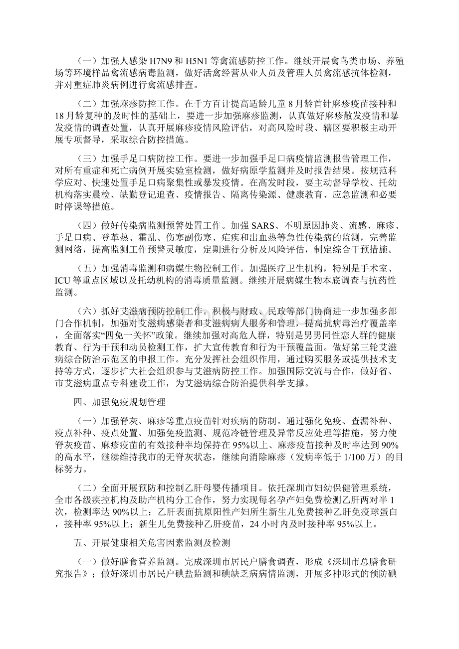 深圳疾病预防控制工作要点深圳卫生和计划生育Word格式.docx_第2页