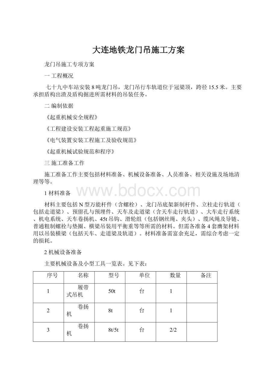 大连地铁龙门吊施工方案.docx_第1页