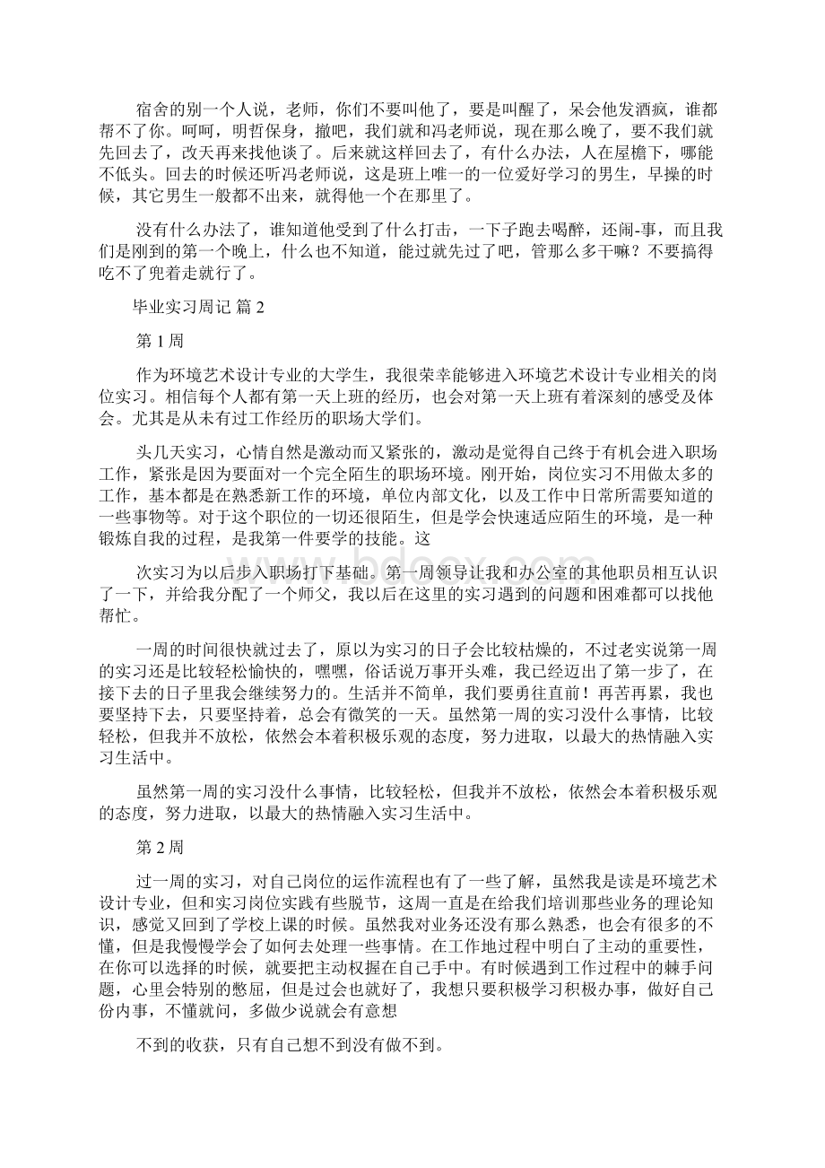 精选毕业实习周记10篇文档格式.docx_第2页