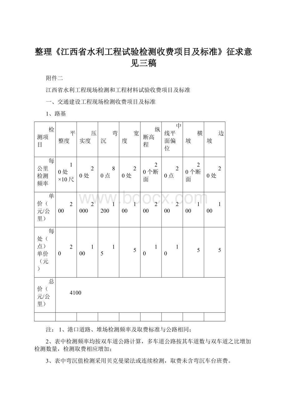 整理《江西省水利工程试验检测收费项目及标准》征求意见三稿.docx_第1页