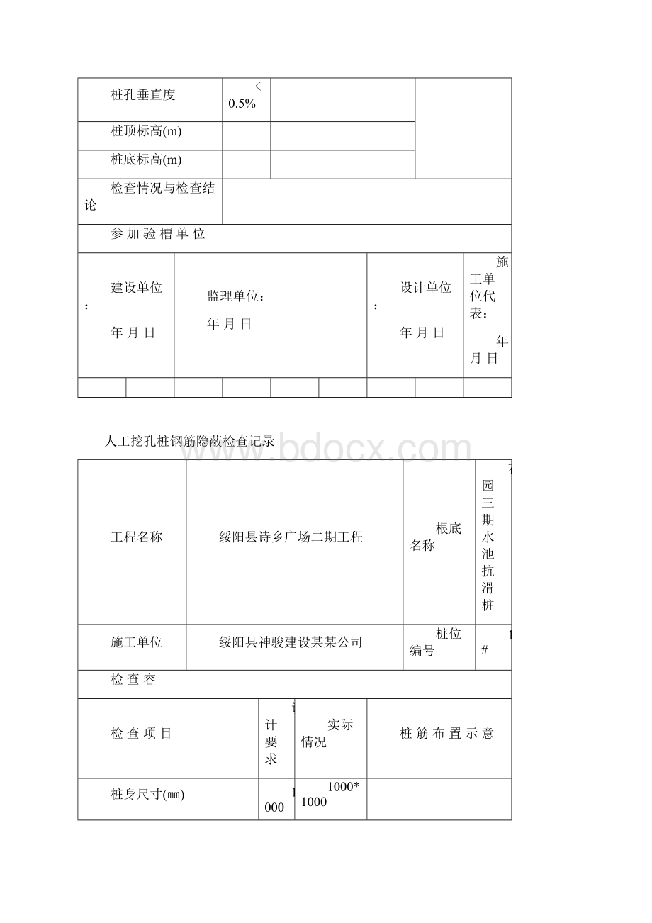 人工挖孔桩记录簿表格全套34406Word格式文档下载.docx_第2页