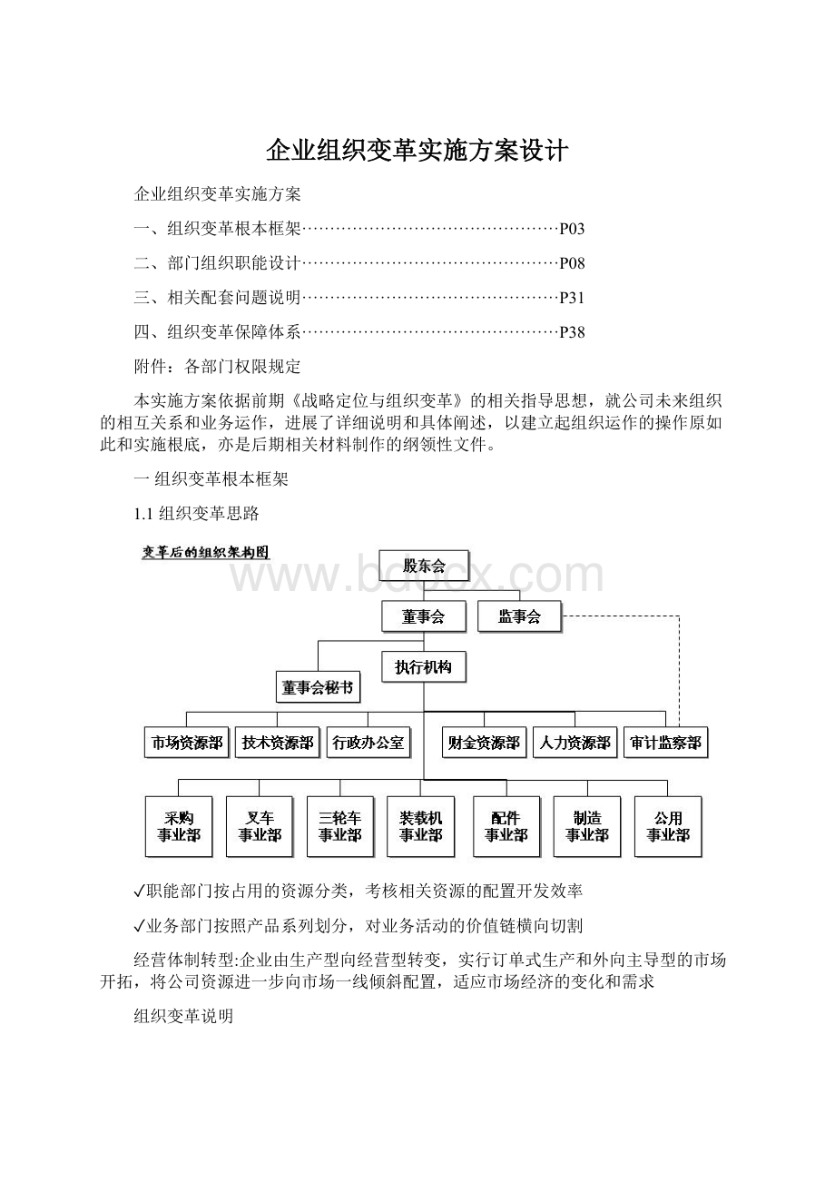 企业组织变革实施方案设计Word下载.docx_第1页