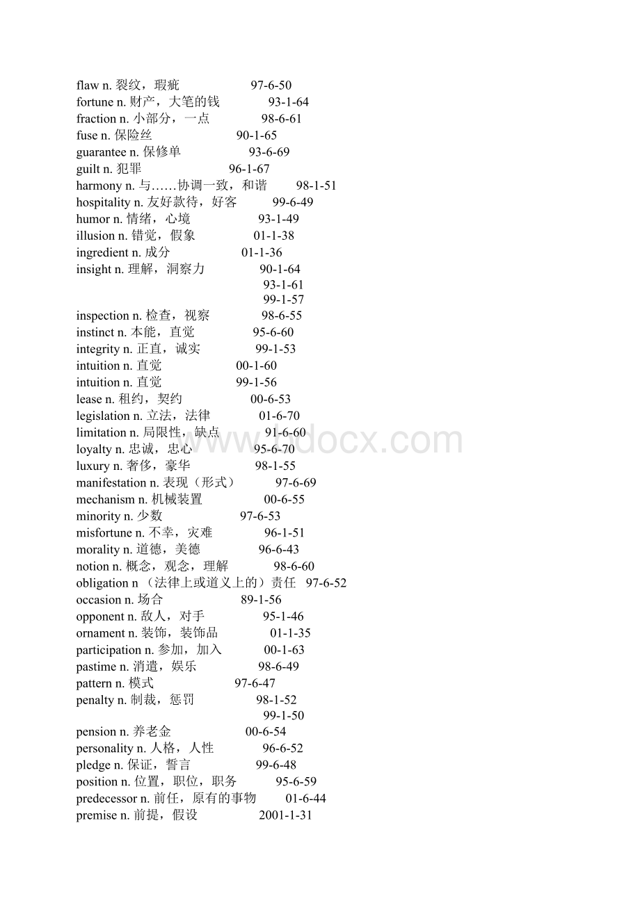 历年常考词汇短语分类Word下载.docx_第2页