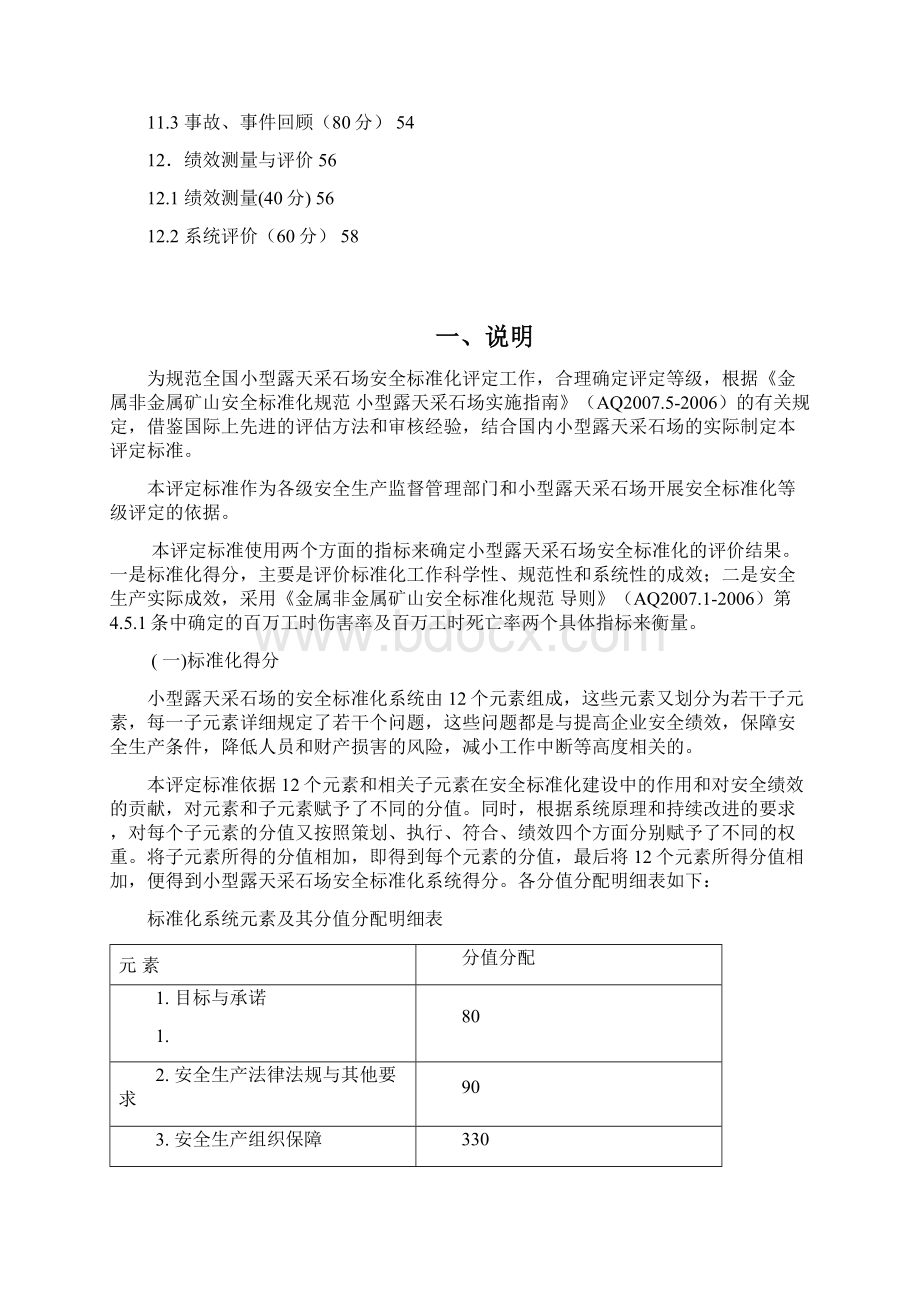 小型露天采石场安全标准化评定标准Word文档格式.docx_第3页