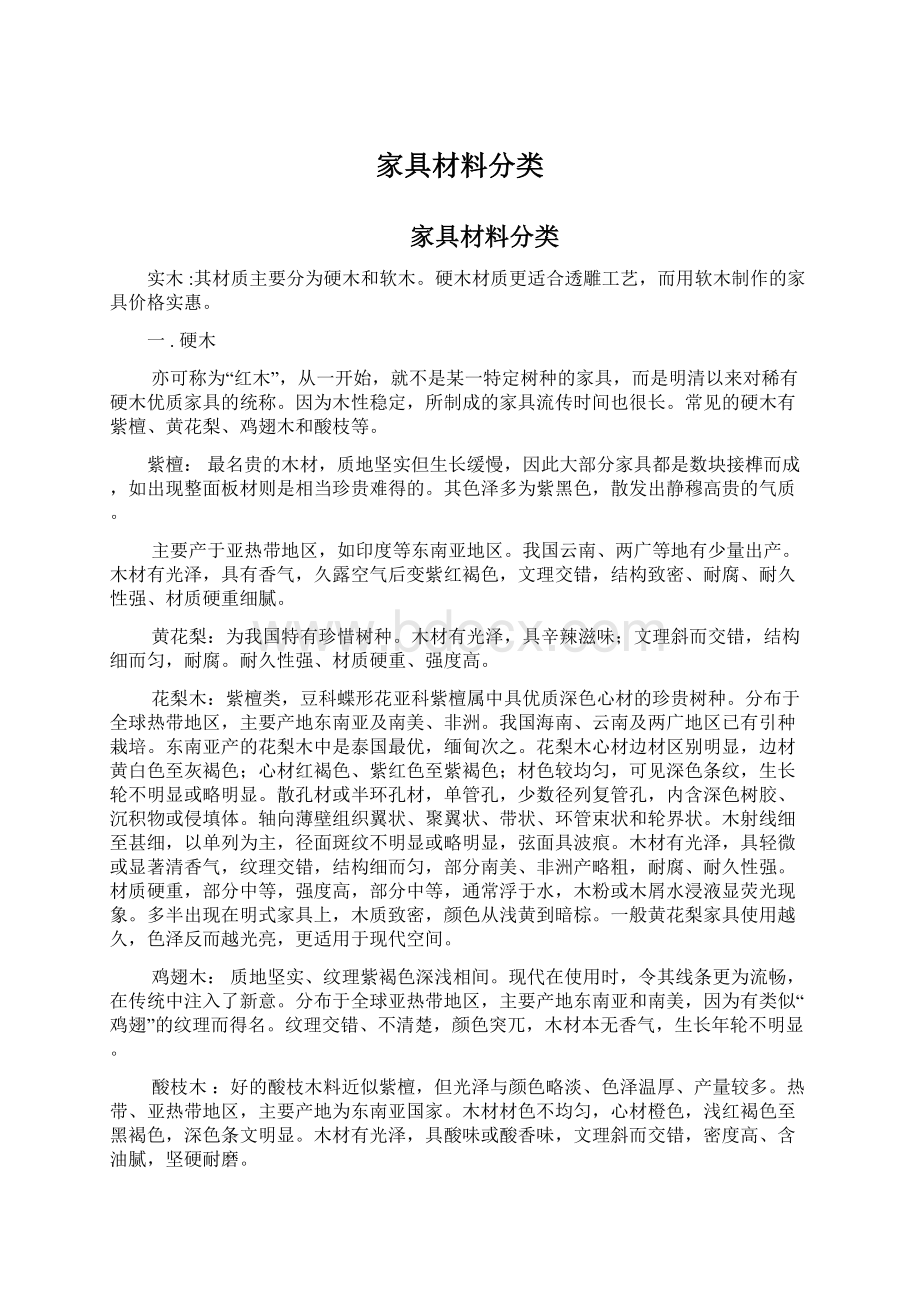 家具材料分类Word文件下载.docx_第1页