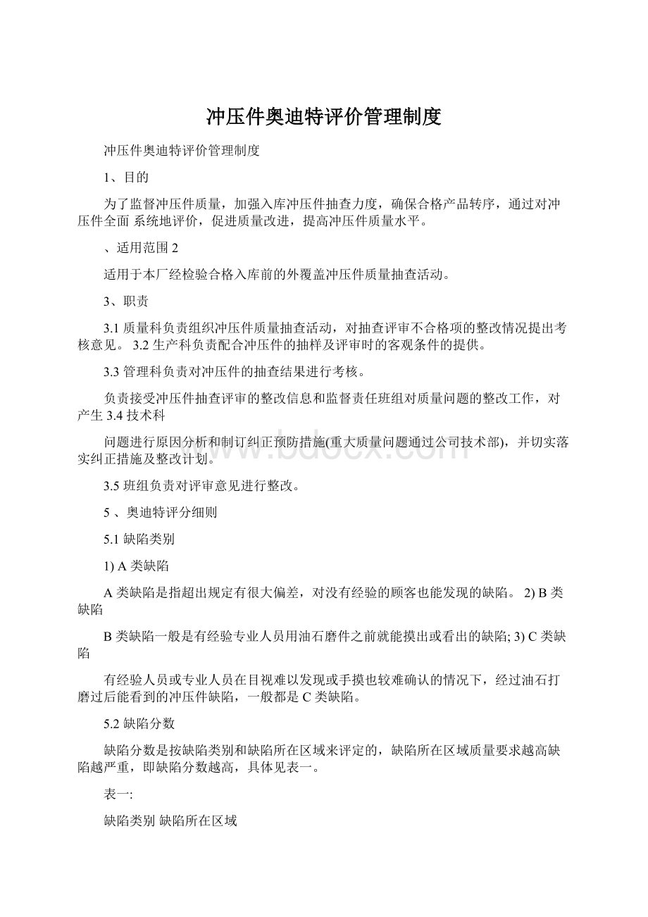 冲压件奥迪特评价管理制度Word文件下载.docx