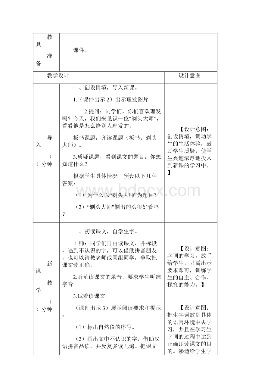 春部编版语文三年级下册19 剃头大师教案.docx_第2页