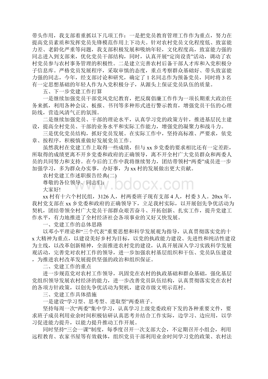 最新关于农村党建工作述职报告经典范文五篇.docx_第2页