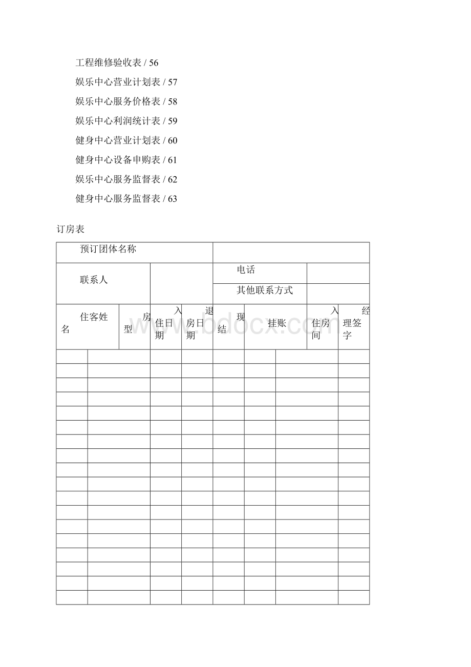 酒店表格大全Word格式.docx_第3页