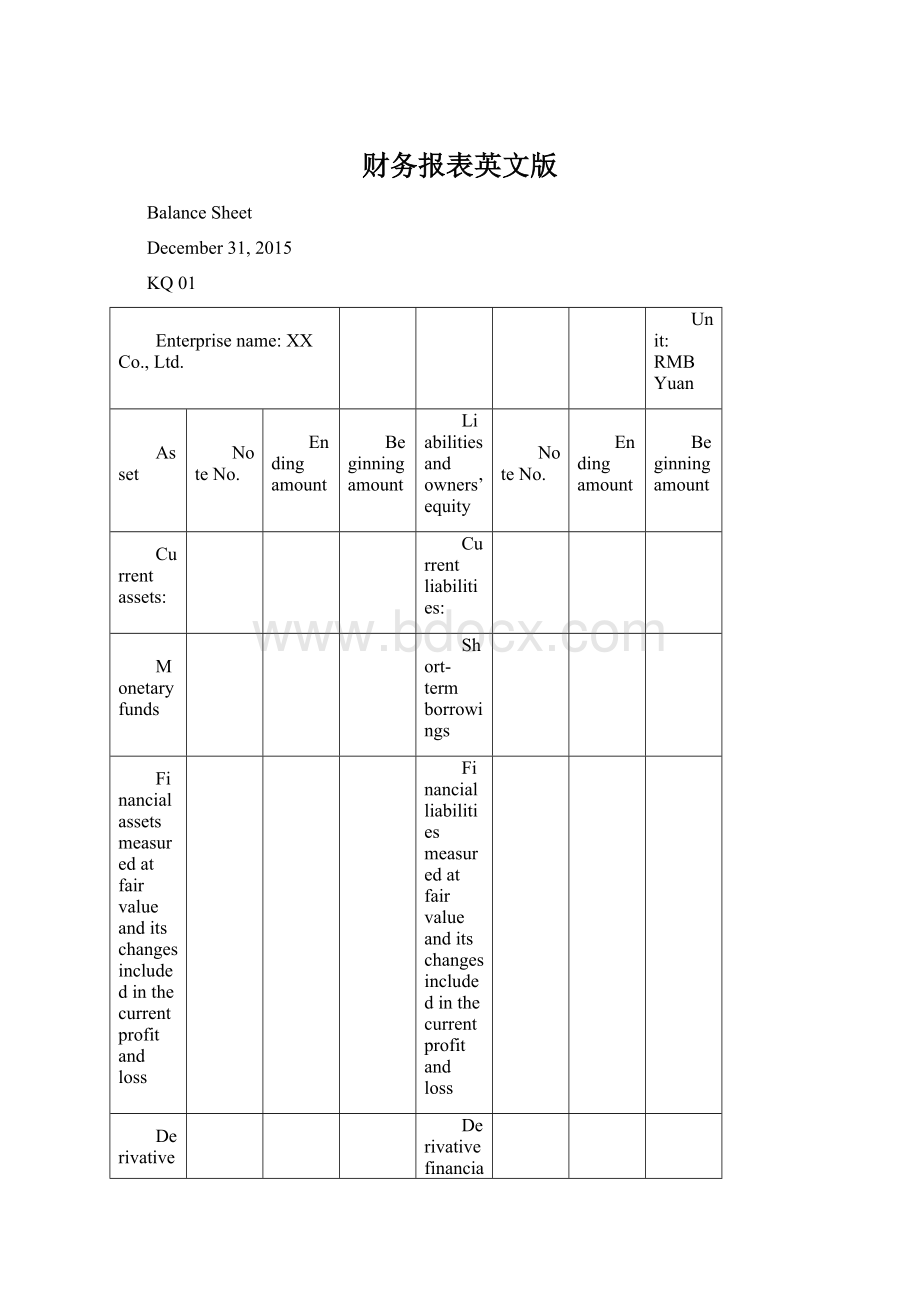 财务报表英文版Word格式.docx