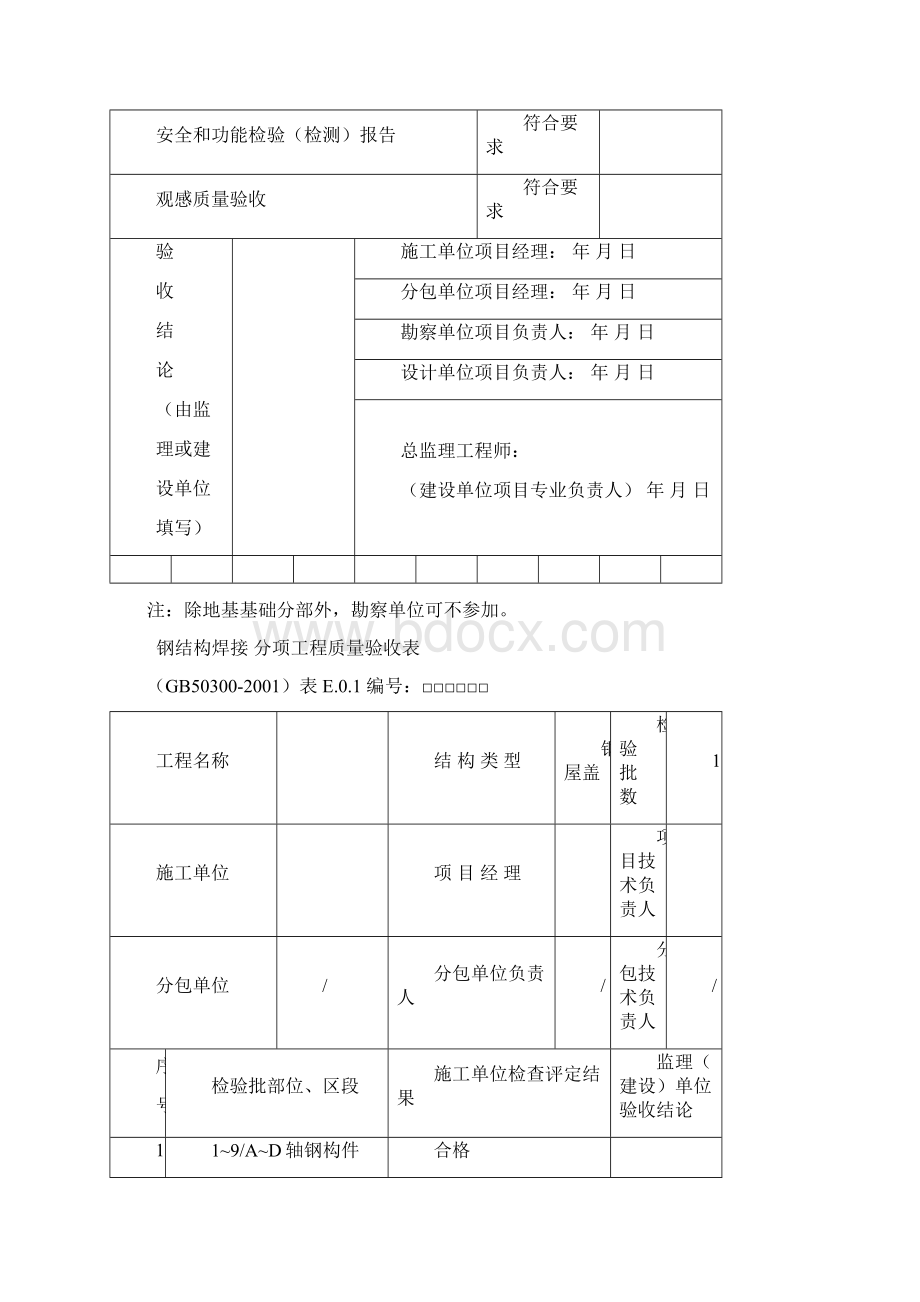 钢结构检验批Word文档格式.docx_第2页