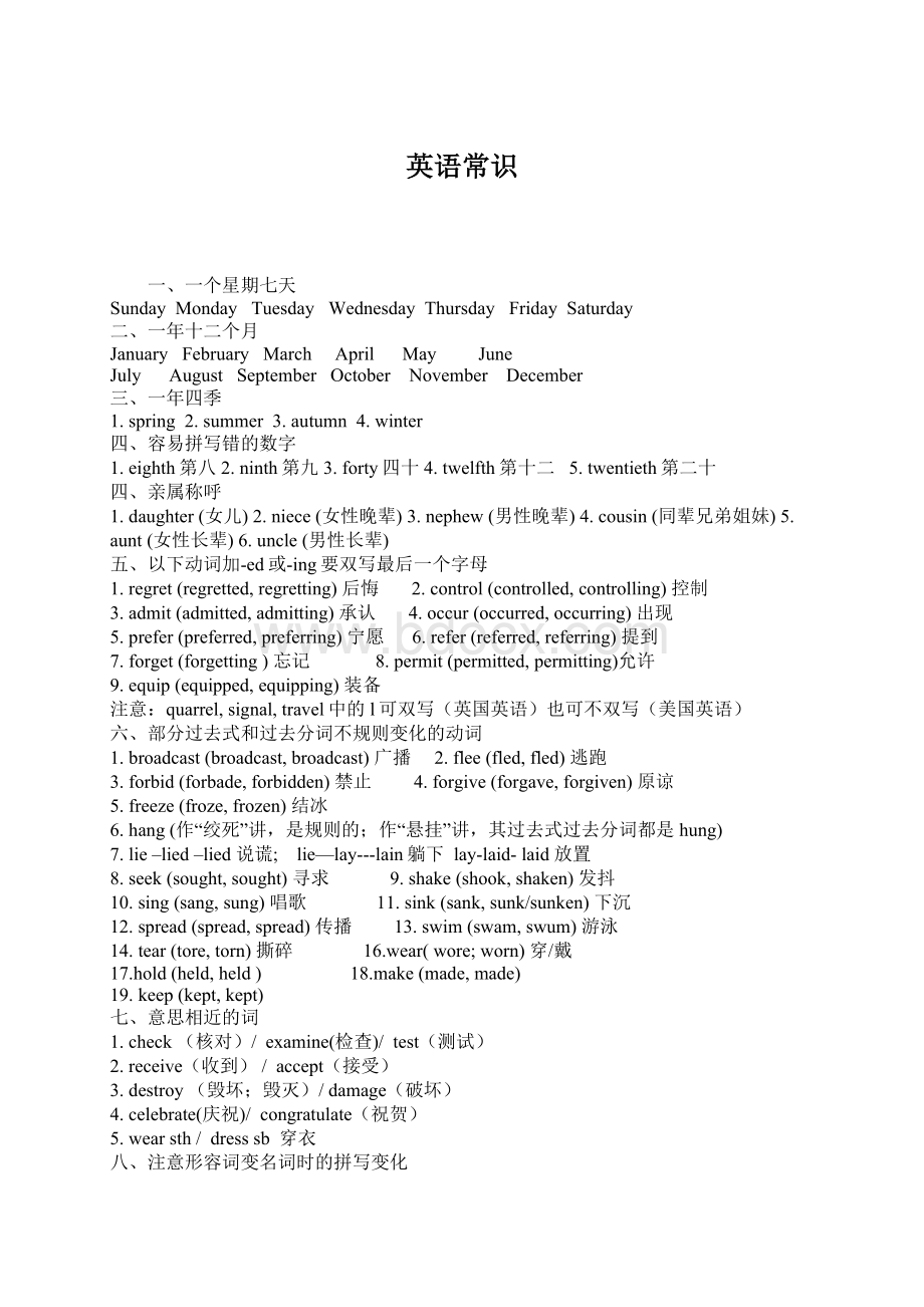 英语常识Word格式文档下载.docx_第1页