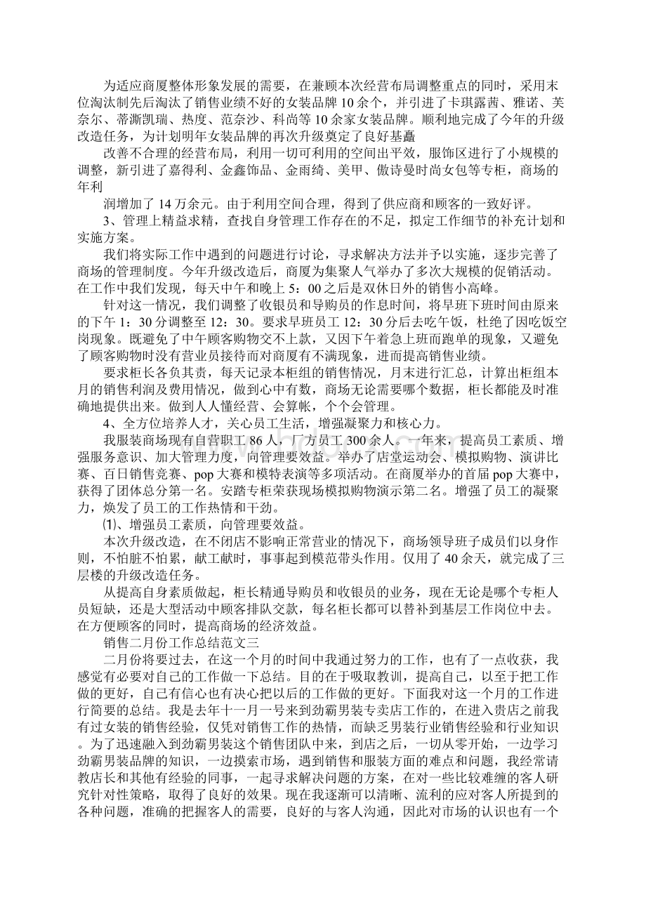 销售二月份工作总结报告Word文档格式.docx_第3页