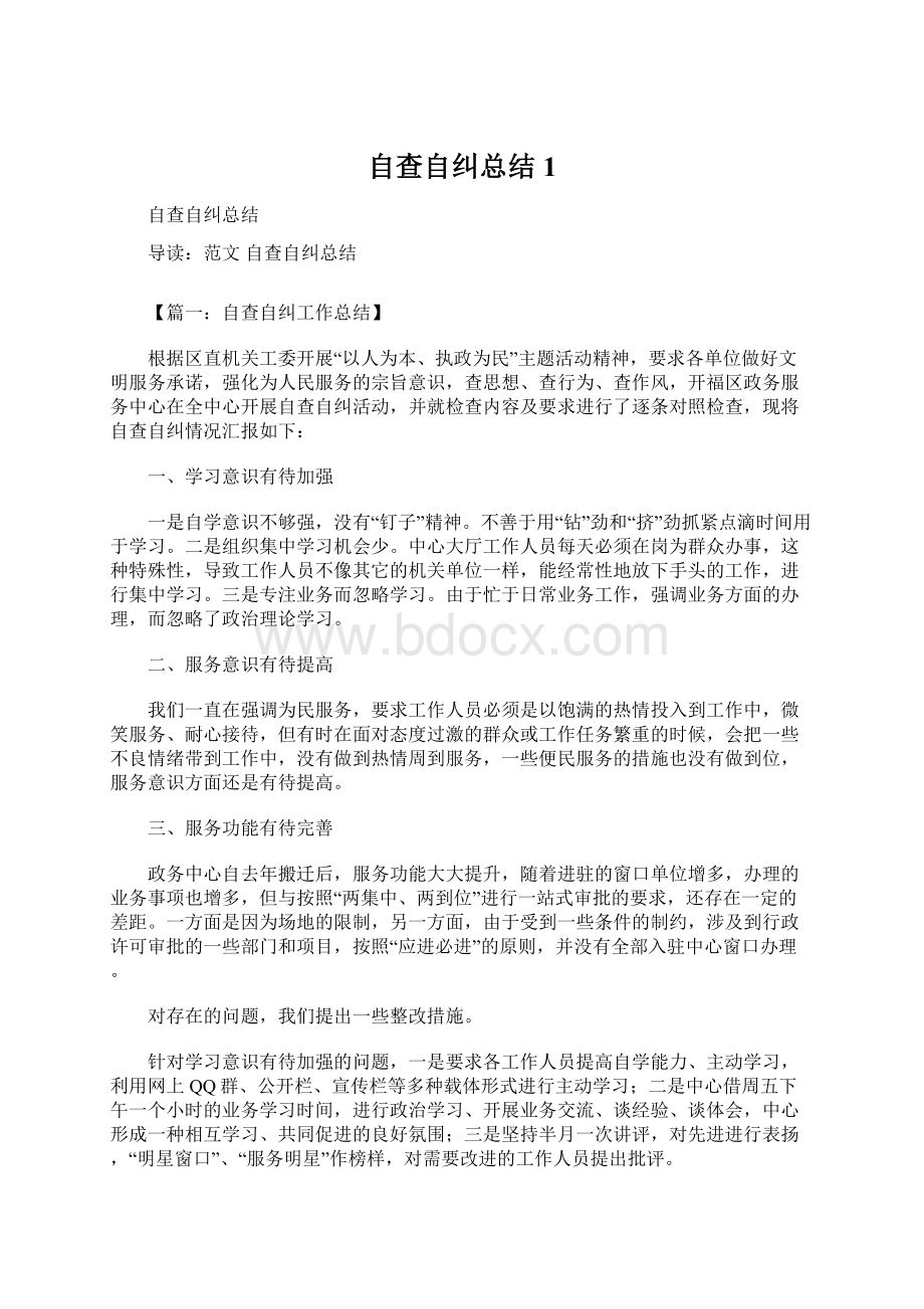 自查自纠总结1.docx