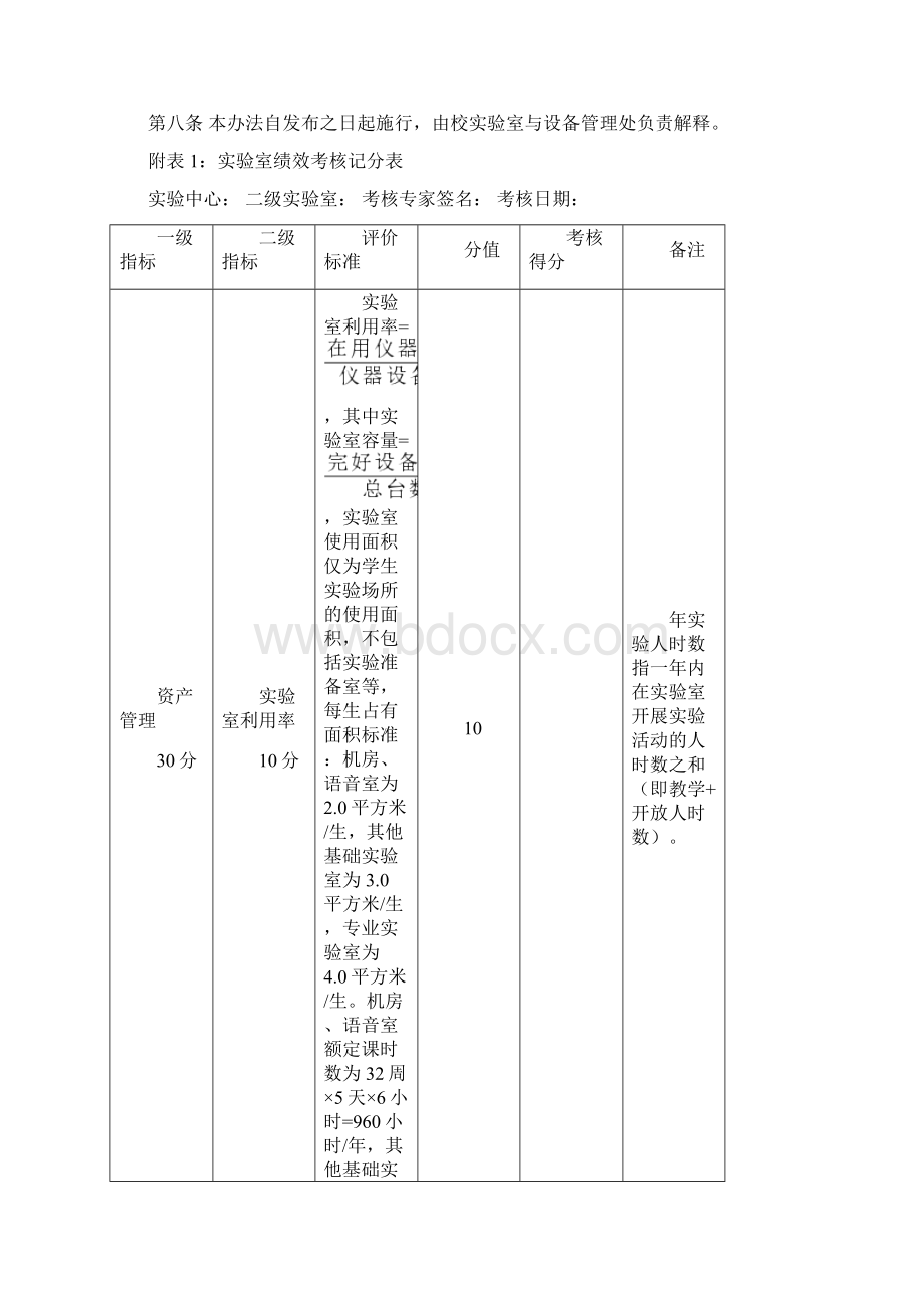 某大学实验室绩效考核办法Word文档格式.docx_第3页