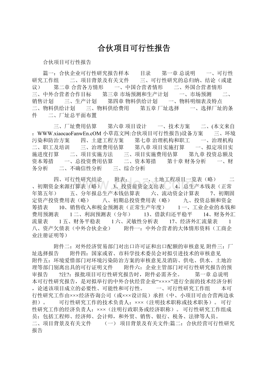 合伙项目可行性报告.docx_第1页