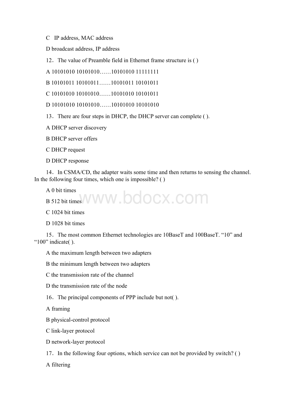 计算机网络英文题库附答案chapter5.docx_第3页