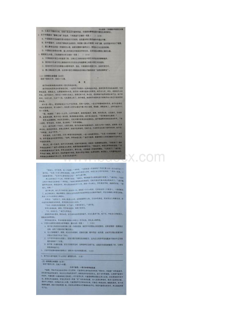 贵州市兴义市第八中学学年高一下学期期中考试语文试题Word下载.docx_第2页