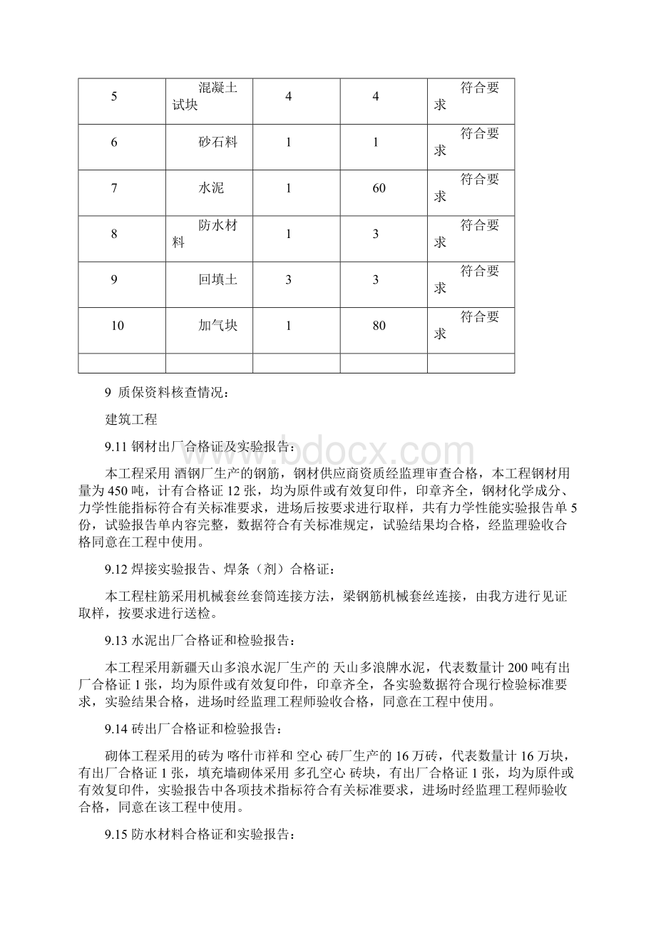 单位工程竣工验收质量评估报告文档格式.docx_第3页