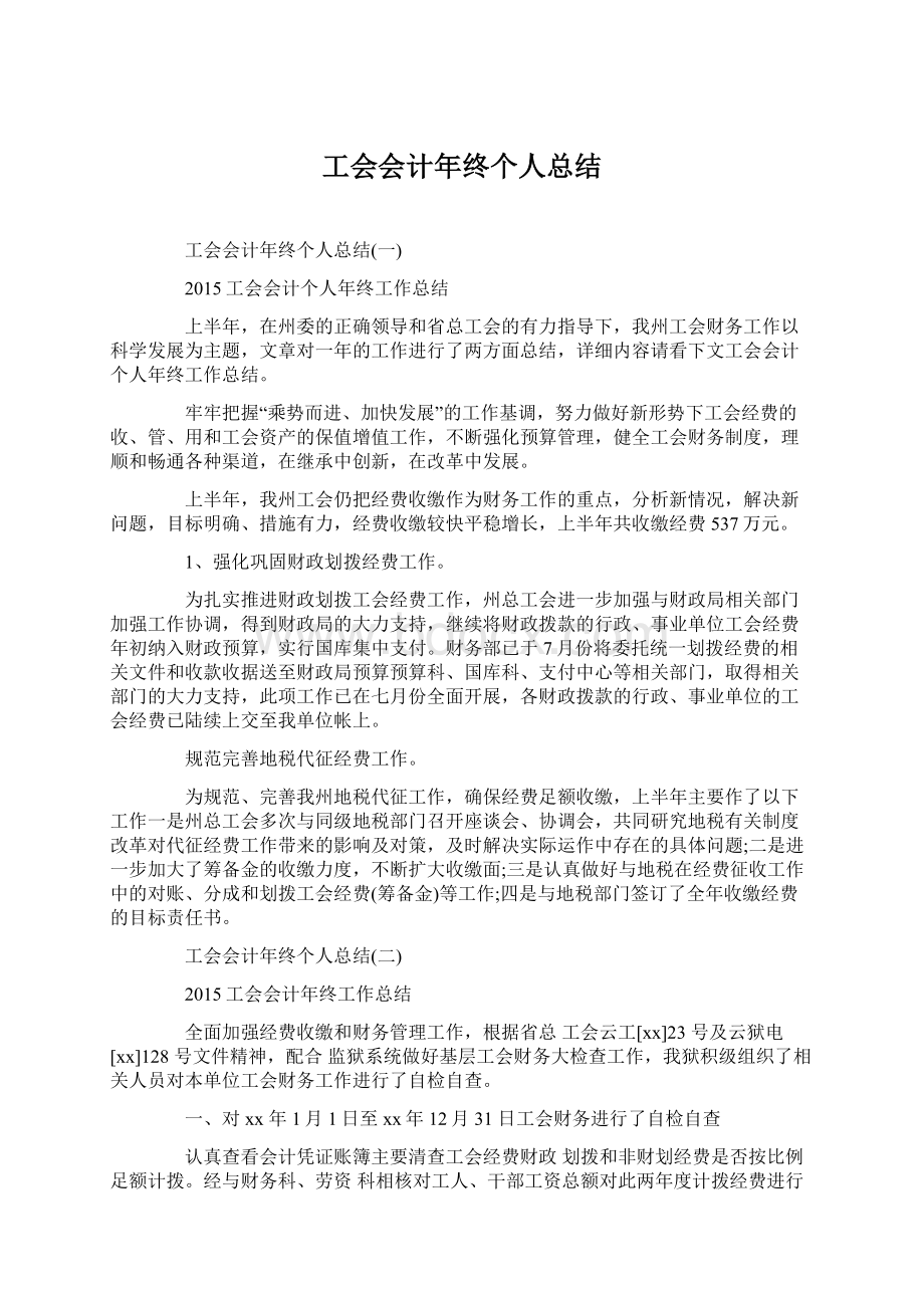 工会会计年终个人总结.docx_第1页