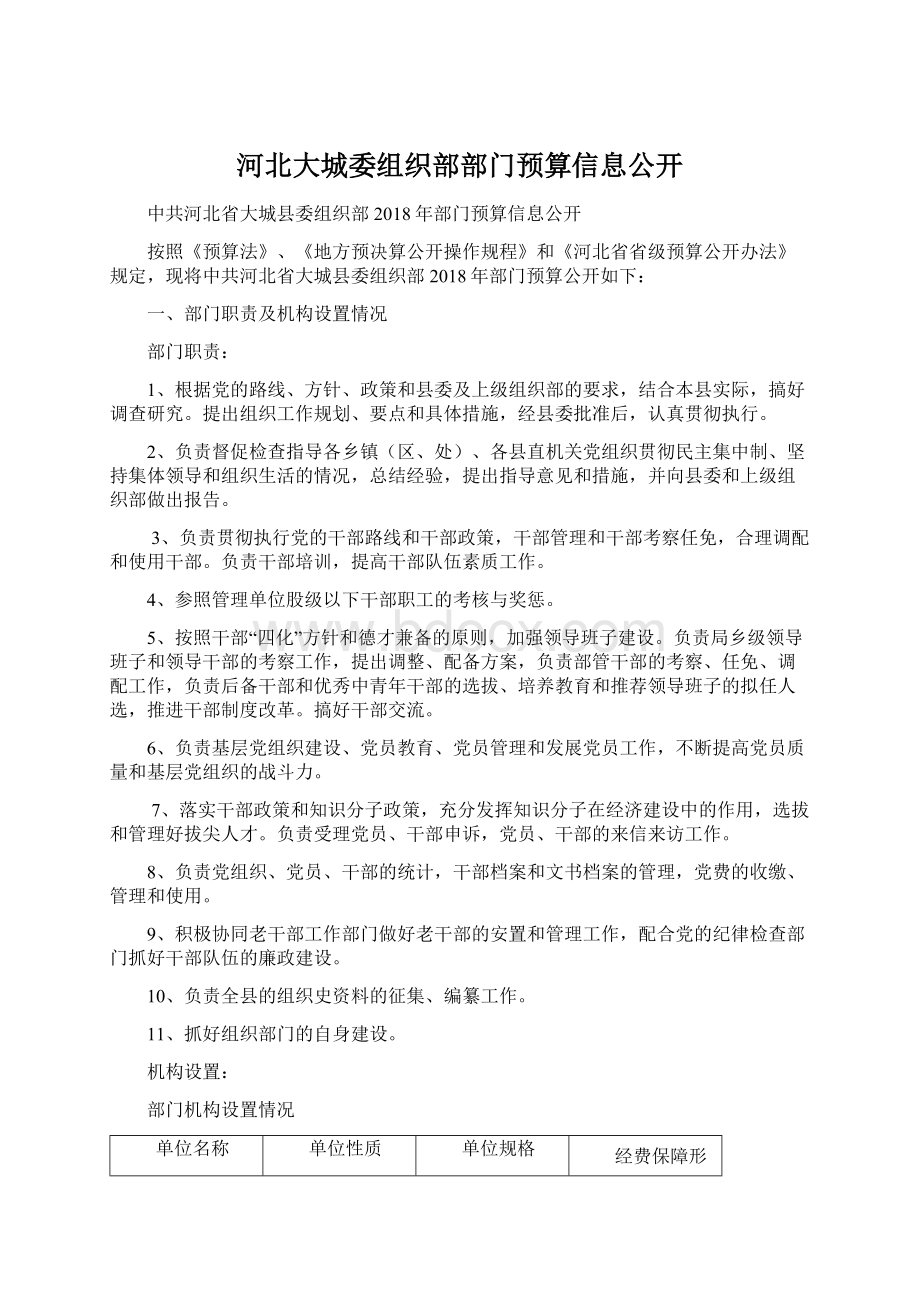 河北大城委组织部部门预算信息公开文档格式.docx