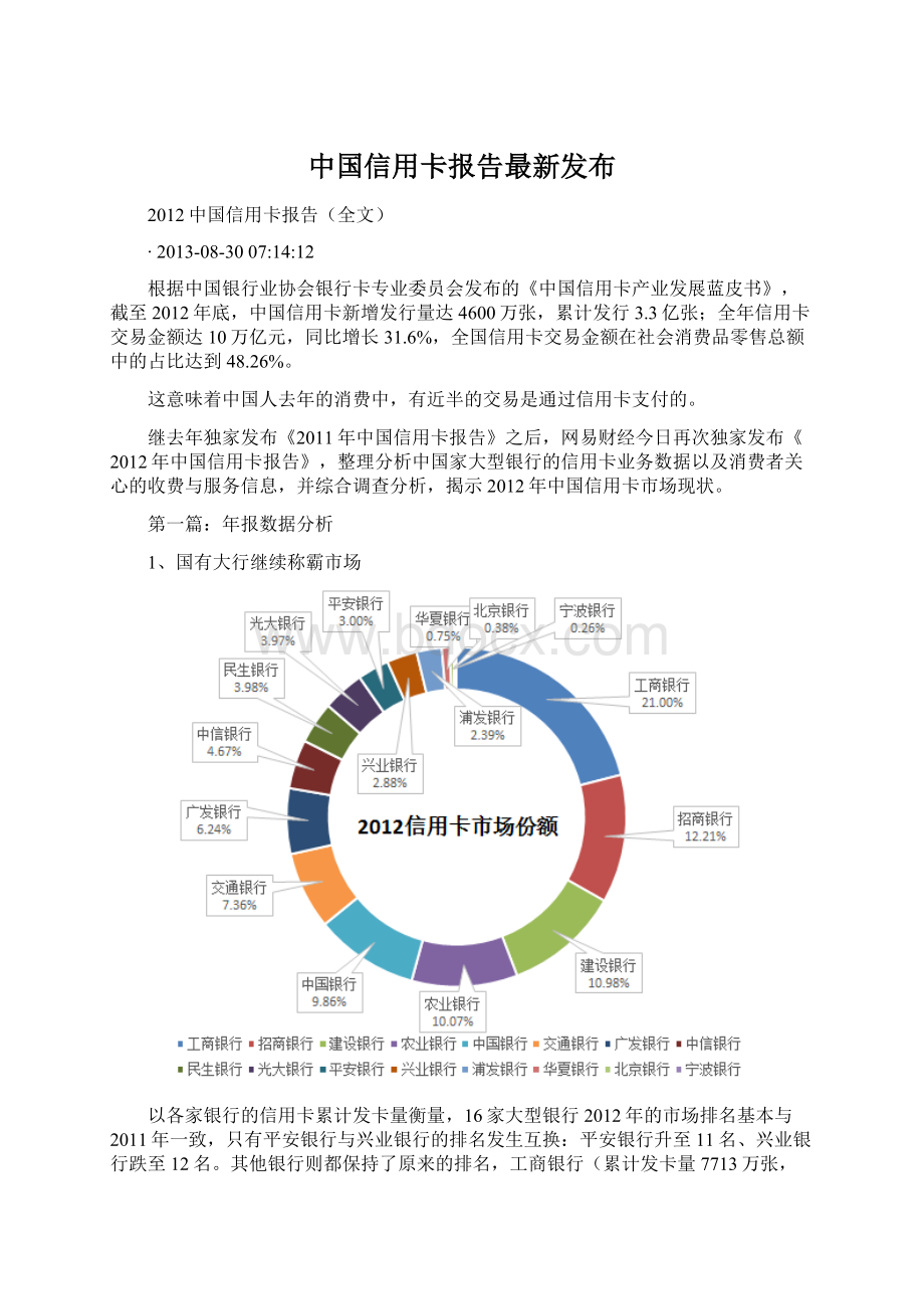 中国信用卡报告最新发布.docx