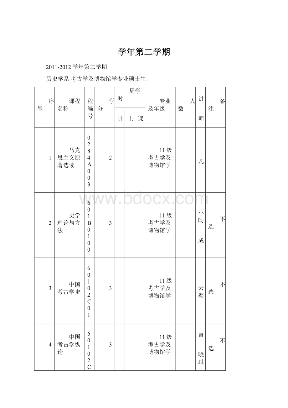 学年第二学期Word文件下载.docx