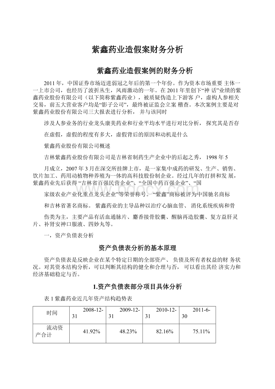 紫鑫药业造假案财务分析.docx