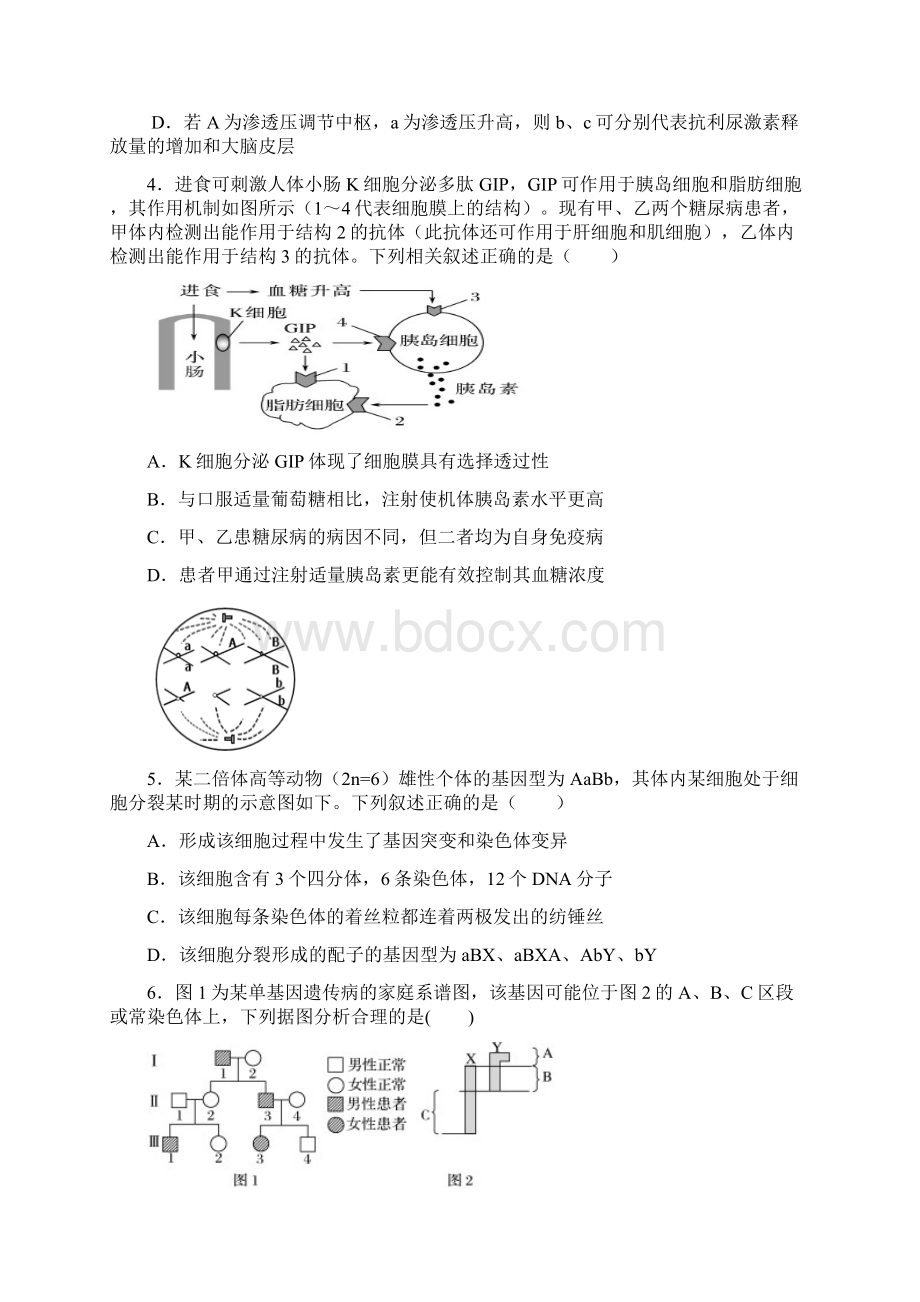 湖南省衡阳县第三中学届高三模拟生物试题.docx_第2页