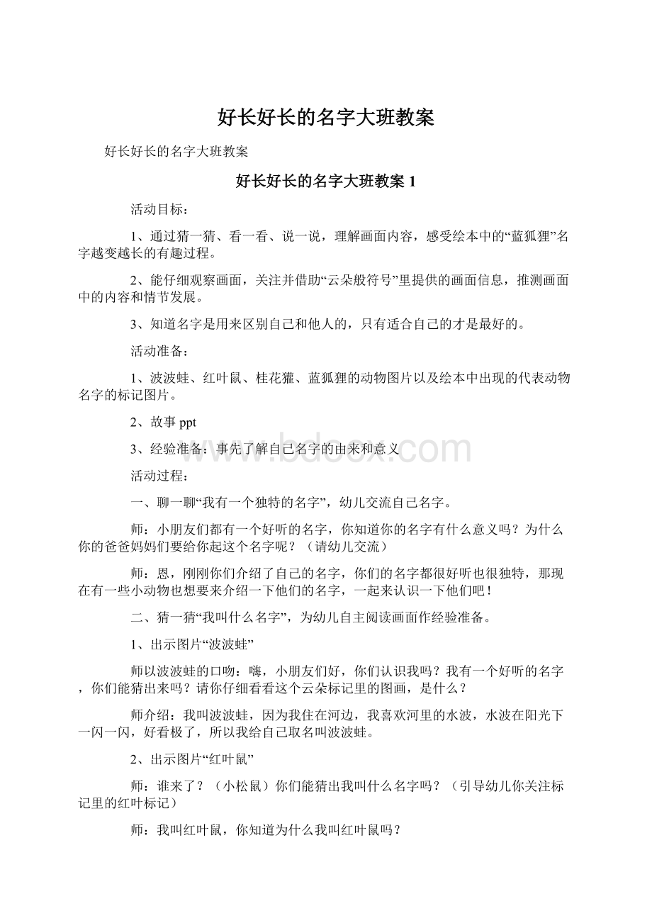 好长好长的名字大班教案.docx